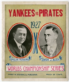 Tremendous 1927 World Series Program – Pittsburgh Pirates at New York Yankees 